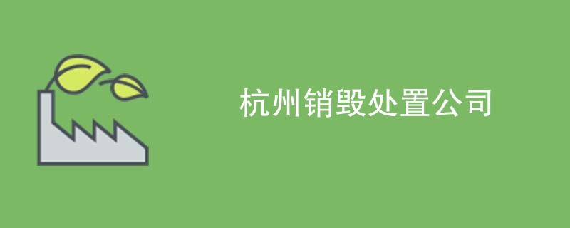 杭州销毁处置公司