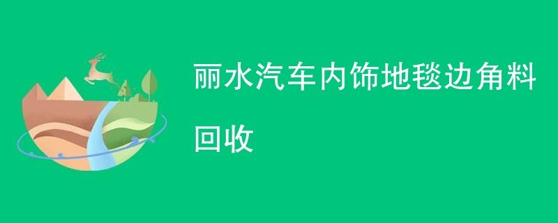 丽水汽车内饰地毯边角料回收