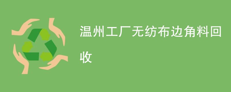 温州工厂无纺布边角料回收