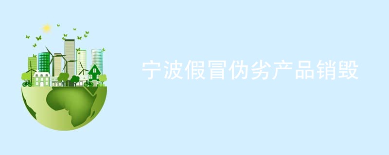 宁波假冒伪劣产品销毁