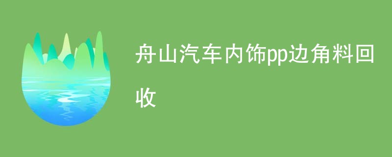 舟山汽车内饰pp边角料回收